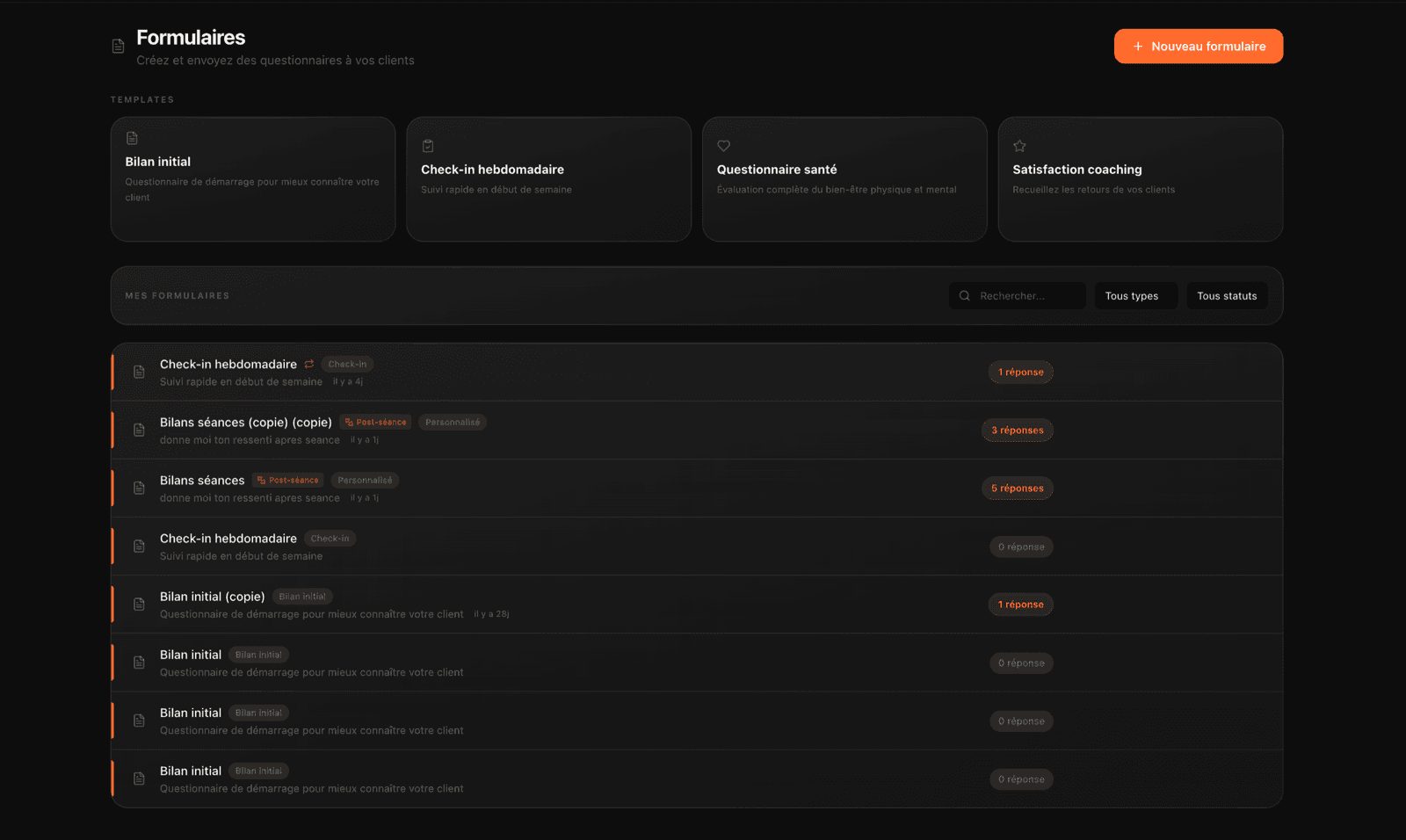 Builder de formulaires Zevo avec 4 templates prêts